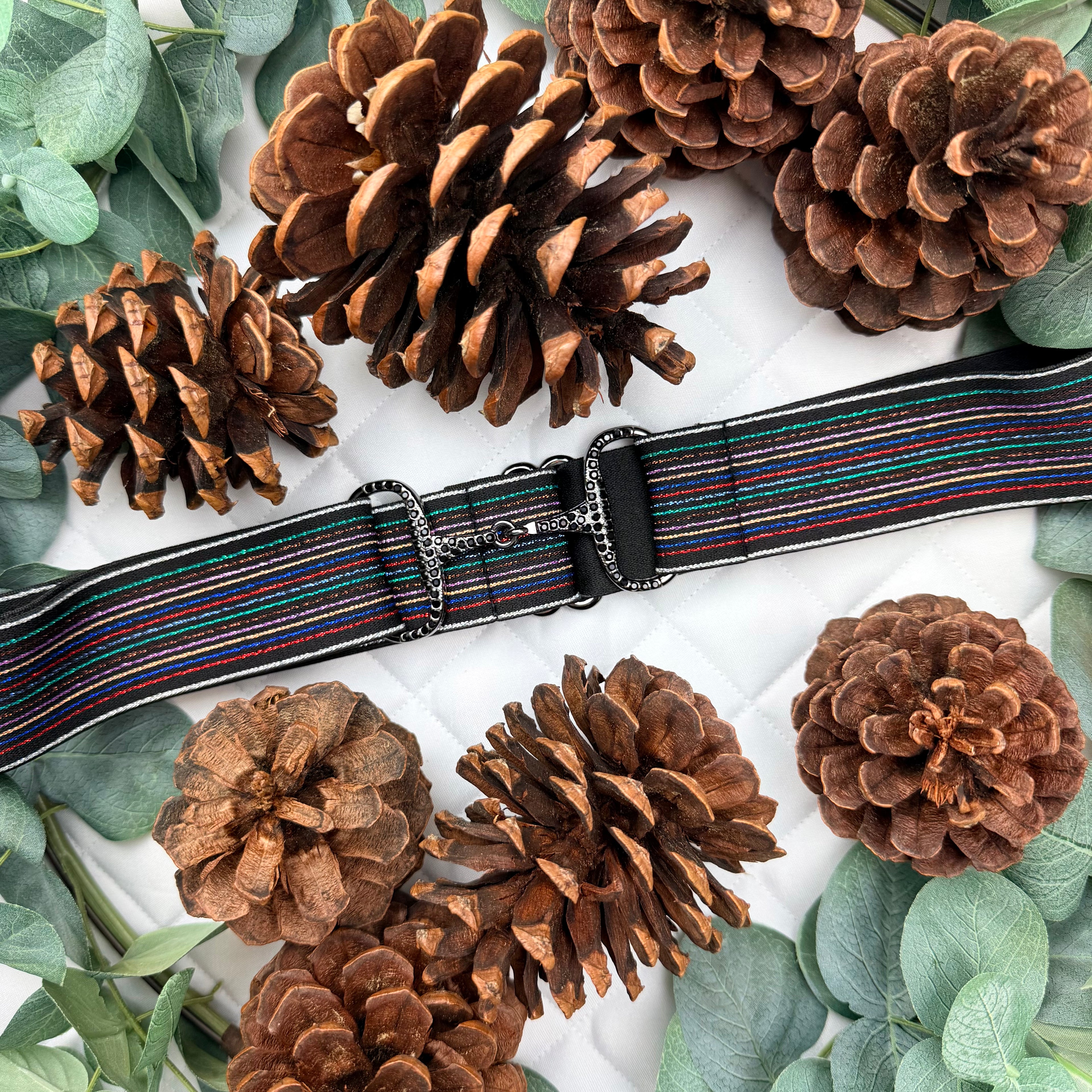 OLIVE with Hematite Rhinestone Buckle